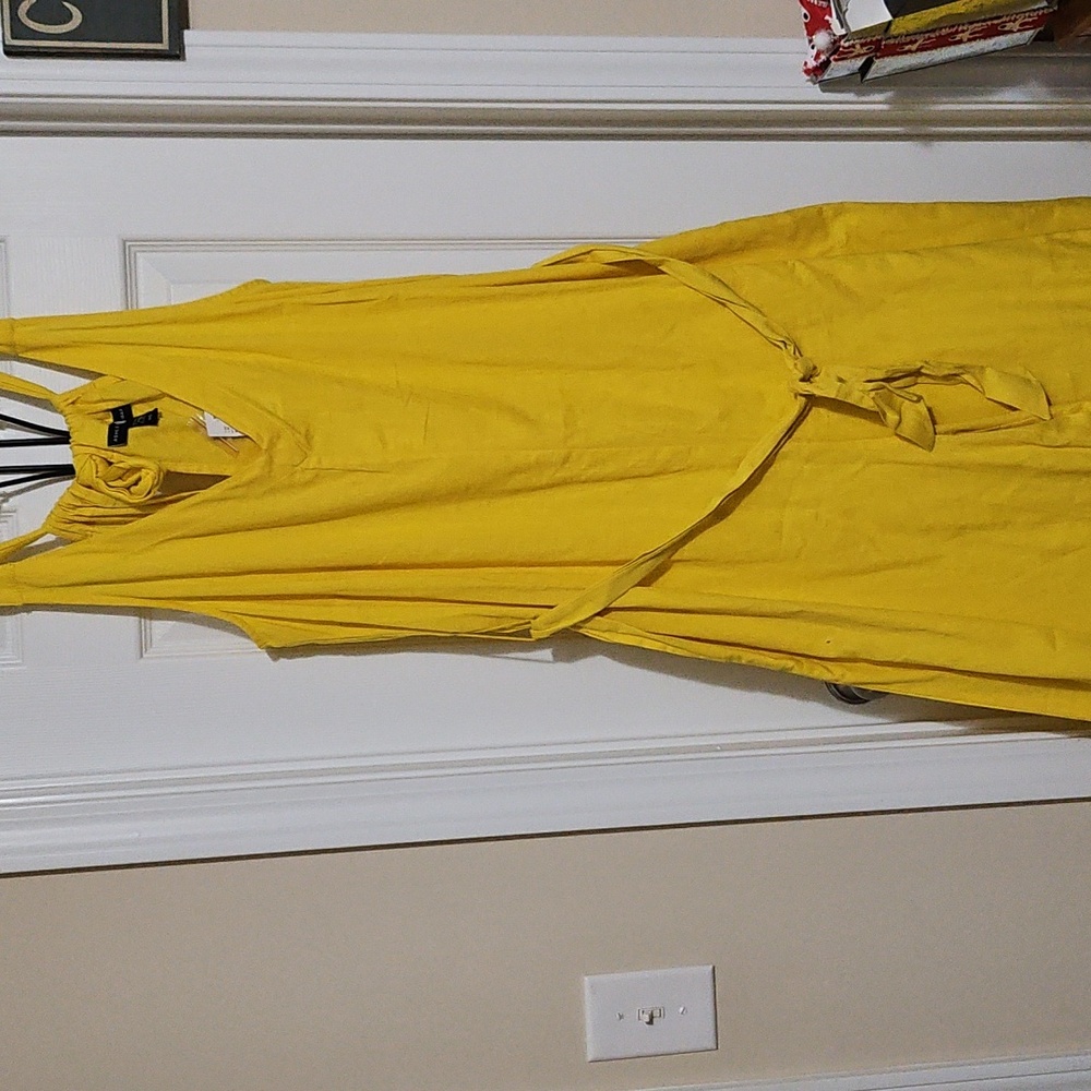 Ashley Stewart Vibrant Yellow Linen Blend Garment